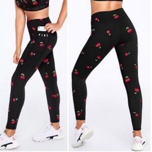 Victoria’s Secret-Pink Leggings. Cherry’s pattern leggings. P🍒